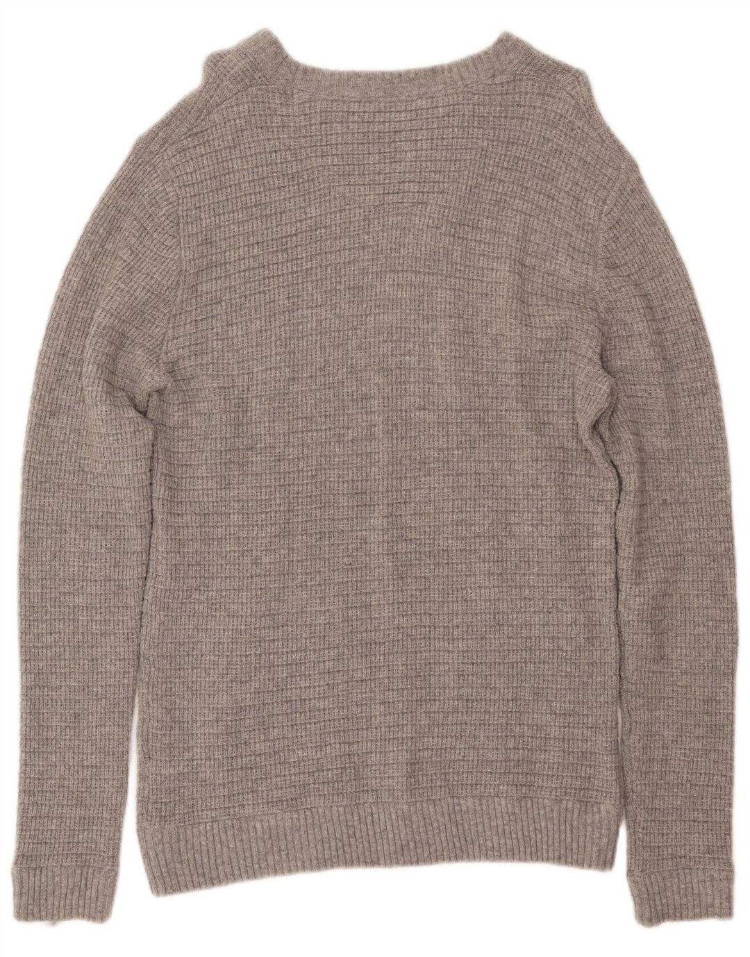 Crew Clothing Suéter masculino com gola redonda, lã cinza grande