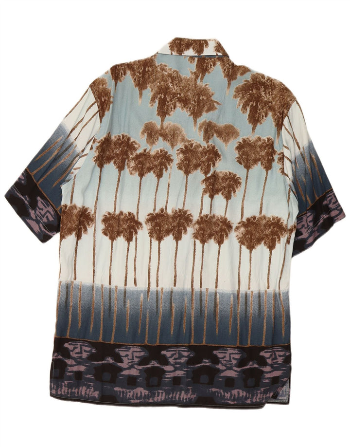 Camisa masculina havaiana de manga curta MCKAY tamanho 39/40 azul médio