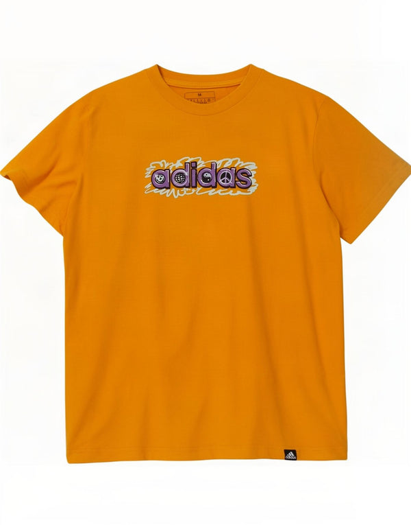 Adidas Camiseta Feminina Graphic Top UK 12/14 Médio Algodão Amarelo