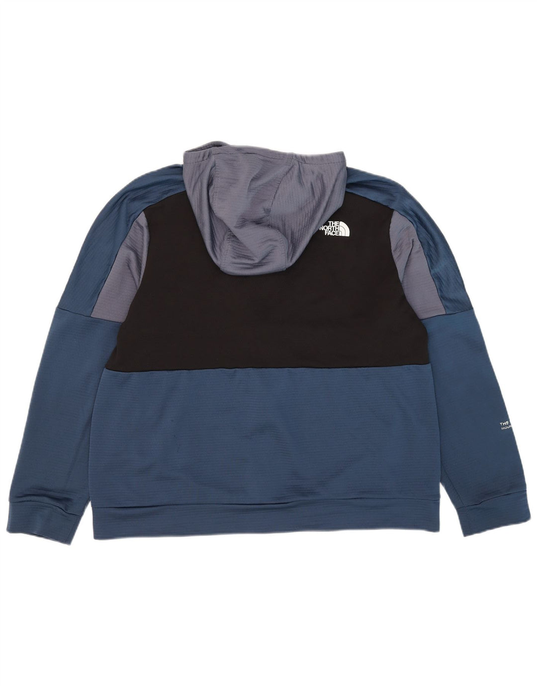 Suéter masculino com capuz e zíper The North Face XL azul colorblock poliéster