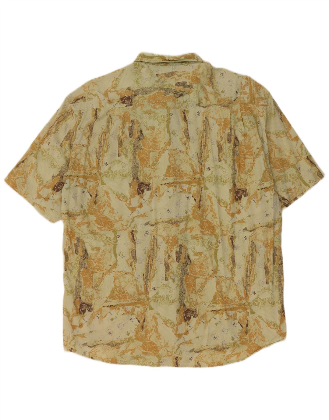 Camisa masculina Rodrigo Abstract Padrão manga curta tamanho 42 grande algodão verde