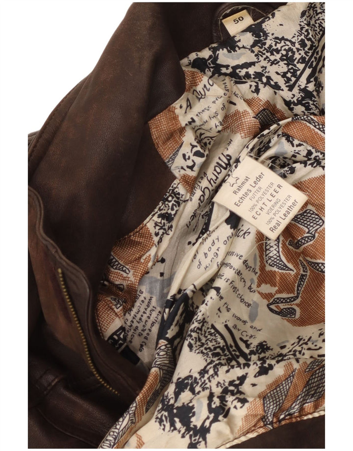 Casaco de couro masculino VINTAGE EU 50 grande couro marrom