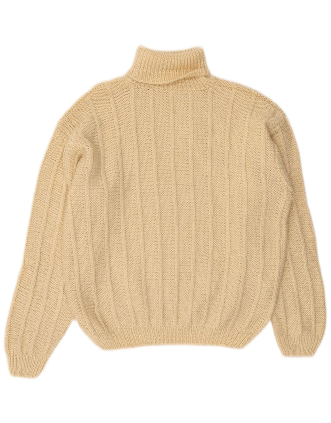 Suéter feminino vintage com gola redonda, tamanho UK 14, grande, branco