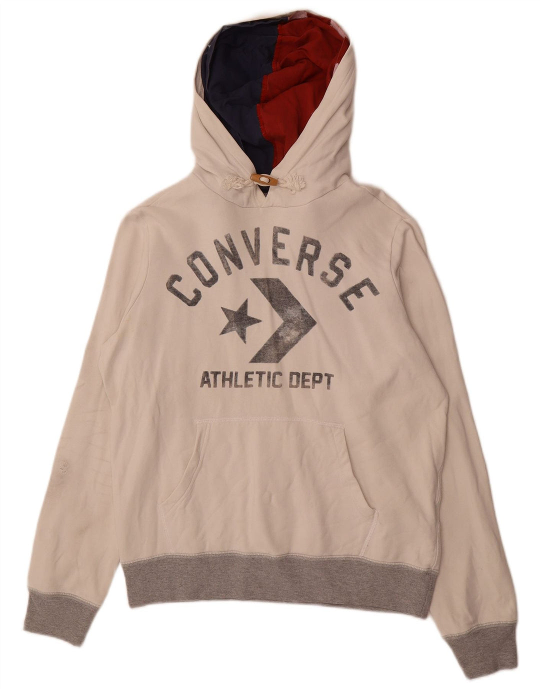 Jumper feminino com capuz gráfico CONVERSE UK 14 algodão branco médio