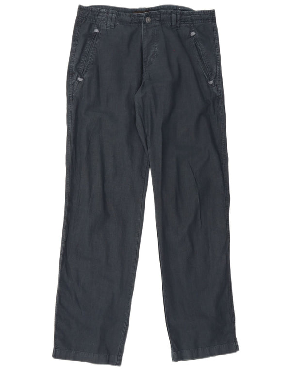 Zara Calça Chino Masculina Reta UE 42 Grande W32 L34 Azul Marinho