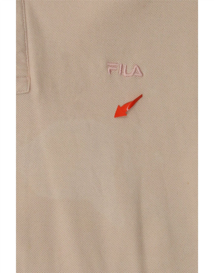 Camisa polo masculina FILA algodão bege médio
