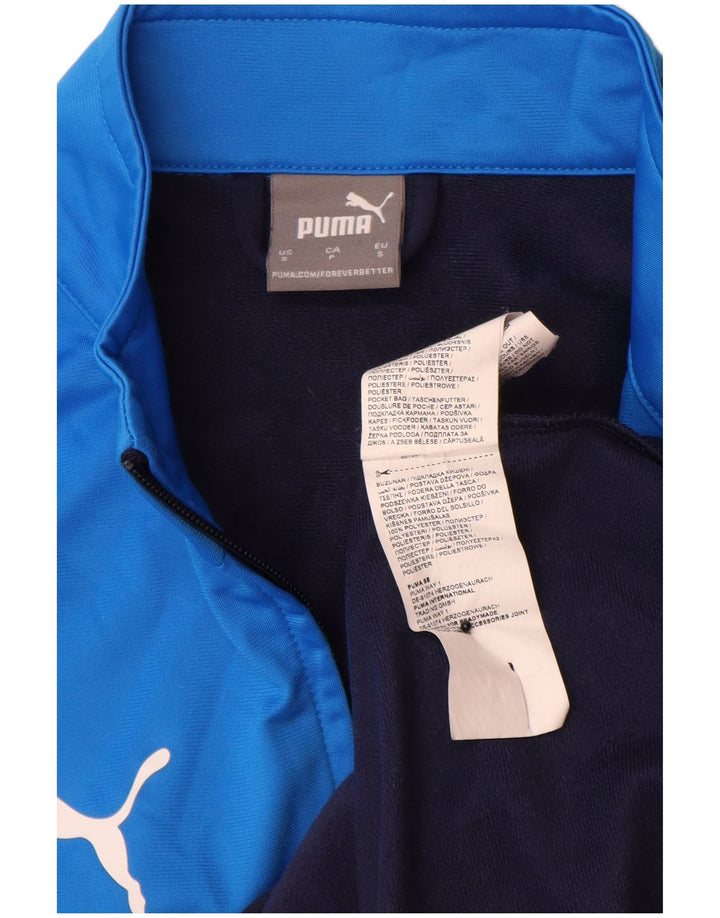 Puma Mens Treino Top Jaqueta Pequena Azul Marinho Colourblock Poliéster