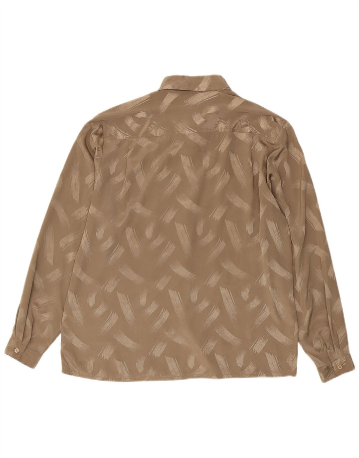 Blusa feminina Rafaella com estampa abstrata EUA 10 grande poliéster marrom