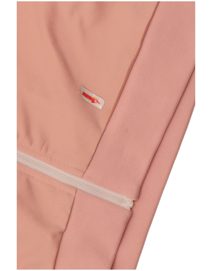 Ellesse Womens Crop Tracksuit Top Jacket UK 10 Small Pink Striped Poliéster