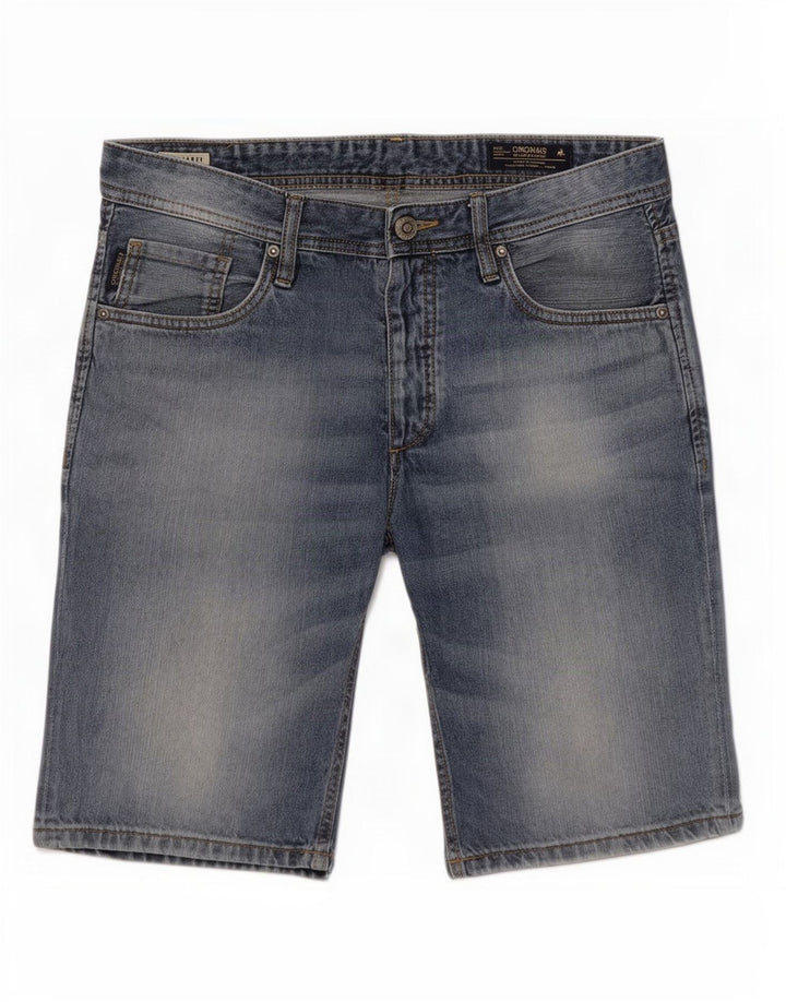 Shorts jeans masculino Jack & Jones grande W36 algodão azul