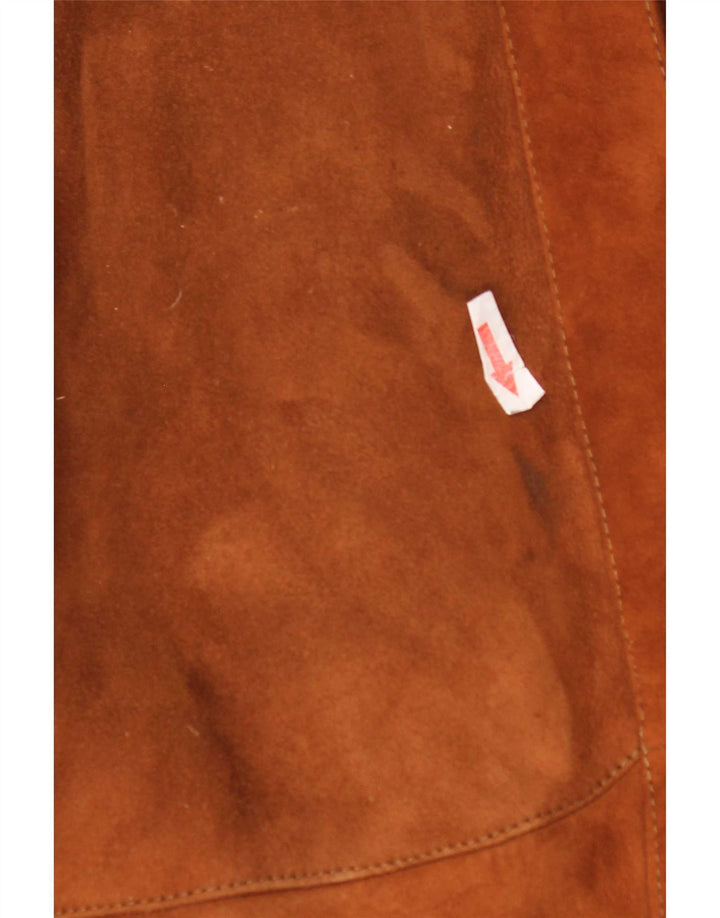 Casaco feminino vintage folgado em shearling IT 44 marrom médio