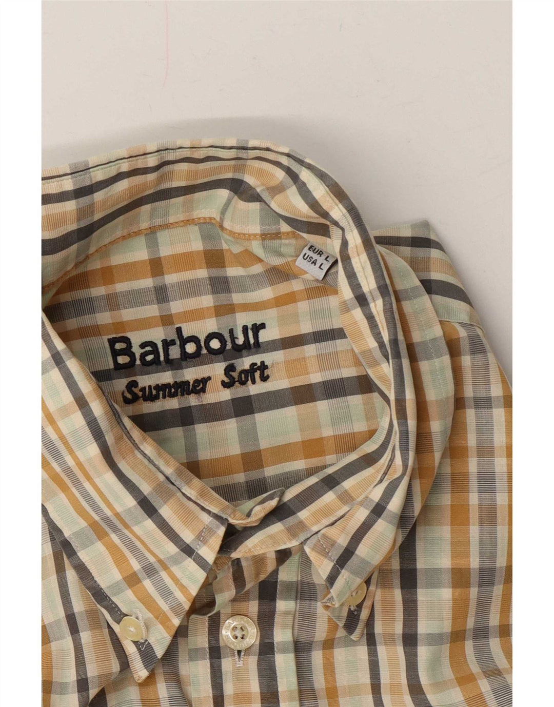 Camisa masculina Barbour grande xadrez bege