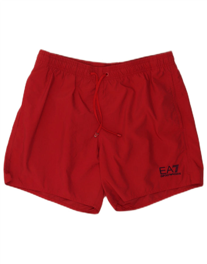 Shorts de natação masculino Emporio Armani IT 48 poliéster vermelho médio