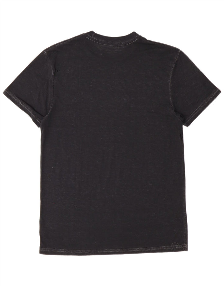 Camiseta masculina Hard Rock Cafe Amsterdam com estampa gráfica de algodão preto médio