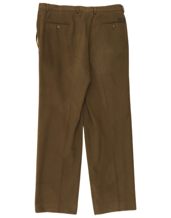 Calça masculina Paul & Shark com pegged terno IT 54 2XL W36 L33 algodão cáqui