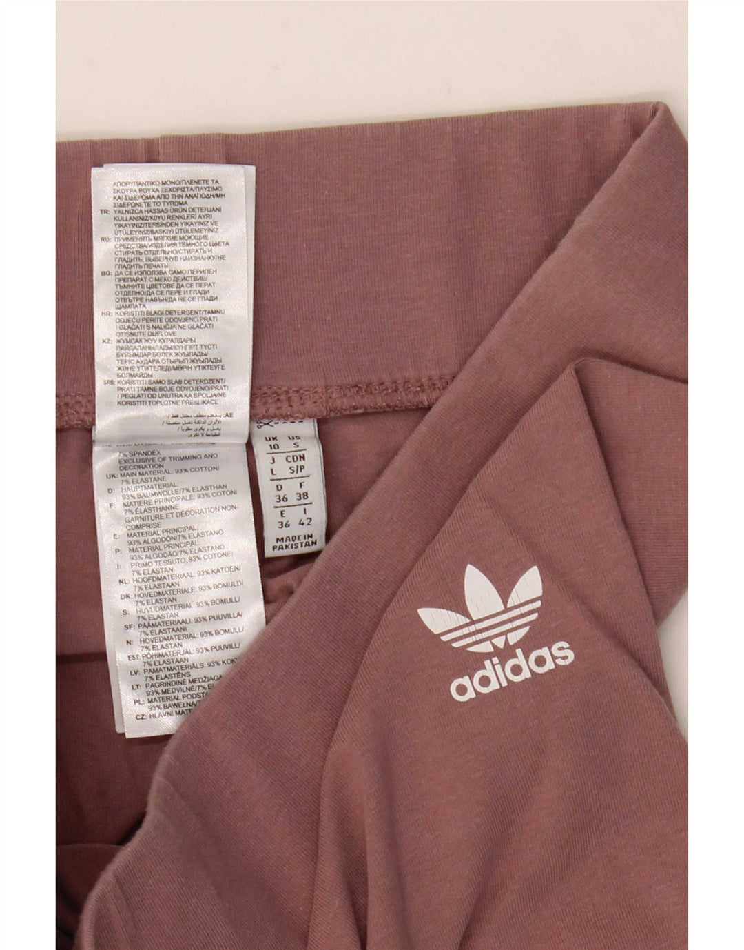 Leggings Adidas Femininas UK 10 Pequenas Algodão Marrom