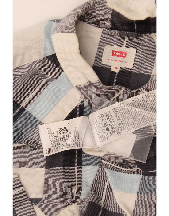 Camisa masculina Levi's XL cinza xadrez algodão