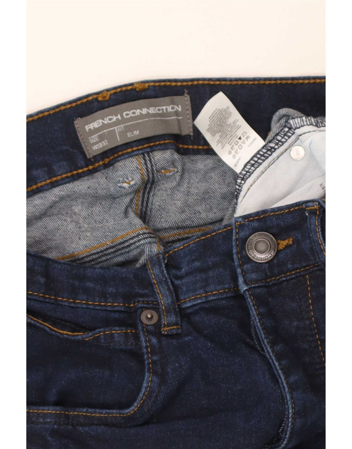 French Connection Mens Slim Jeans W32 L24 Azul Marinho Algodão