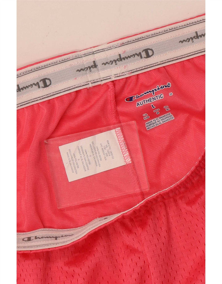 Shorts esportivos femininos Champion UK 16 grande poliéster rosa