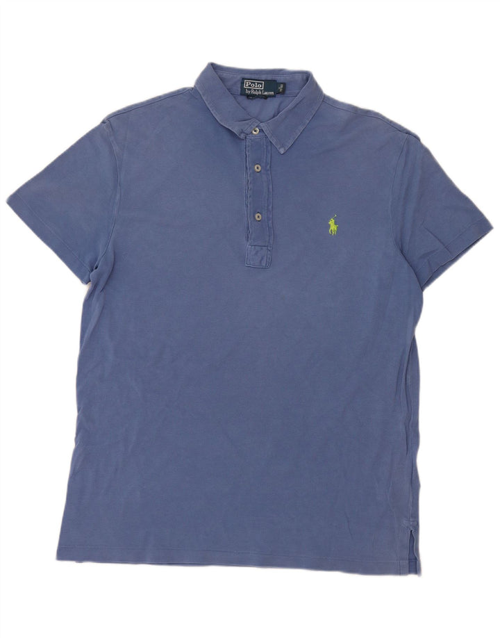 Camisa polo masculina POLO RALPH LAUREN algodão azul médio