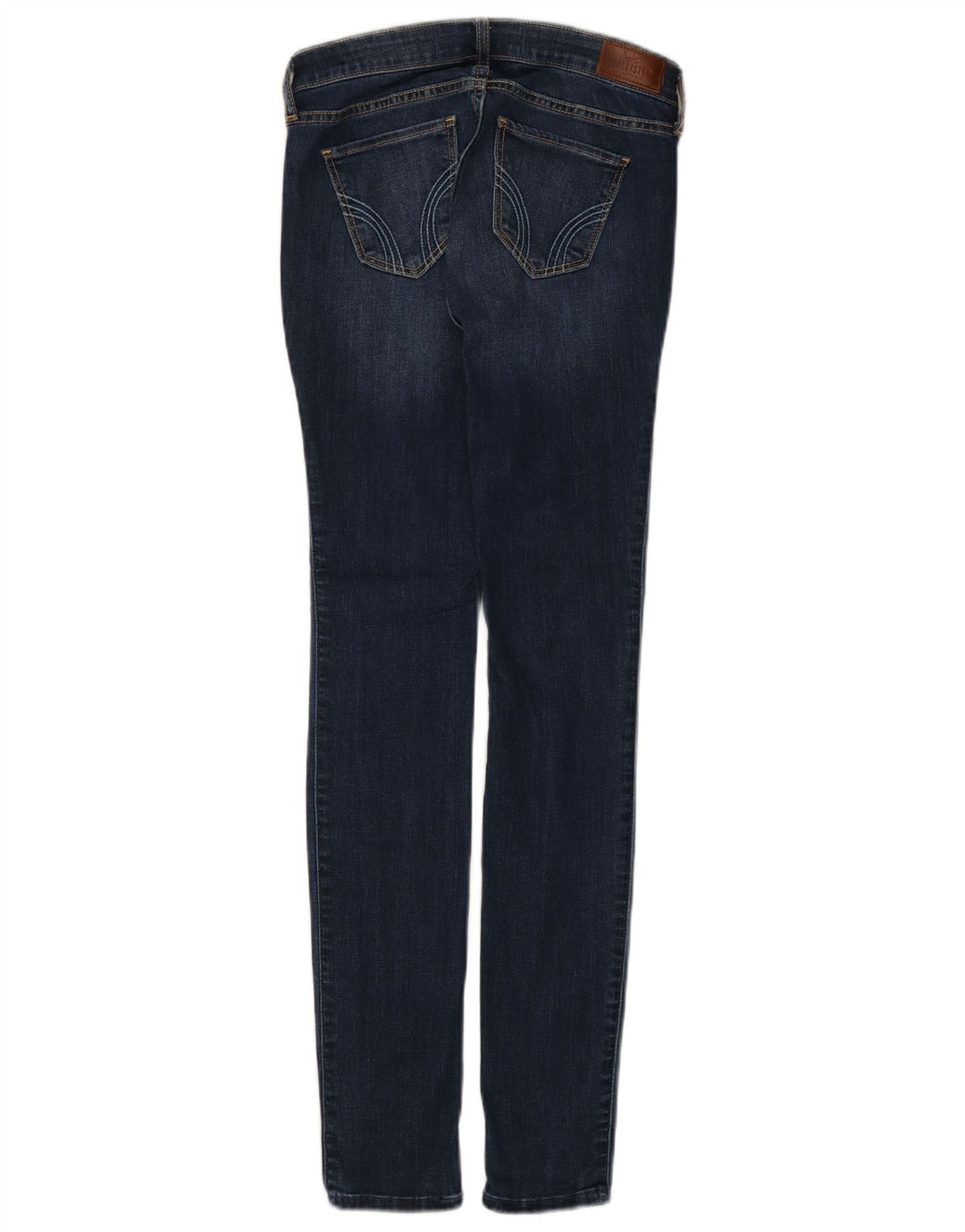 HOLLISTER Calça jeans feminina cintura baixa super skinny EUA 0 XS W24 L30 algodão azul