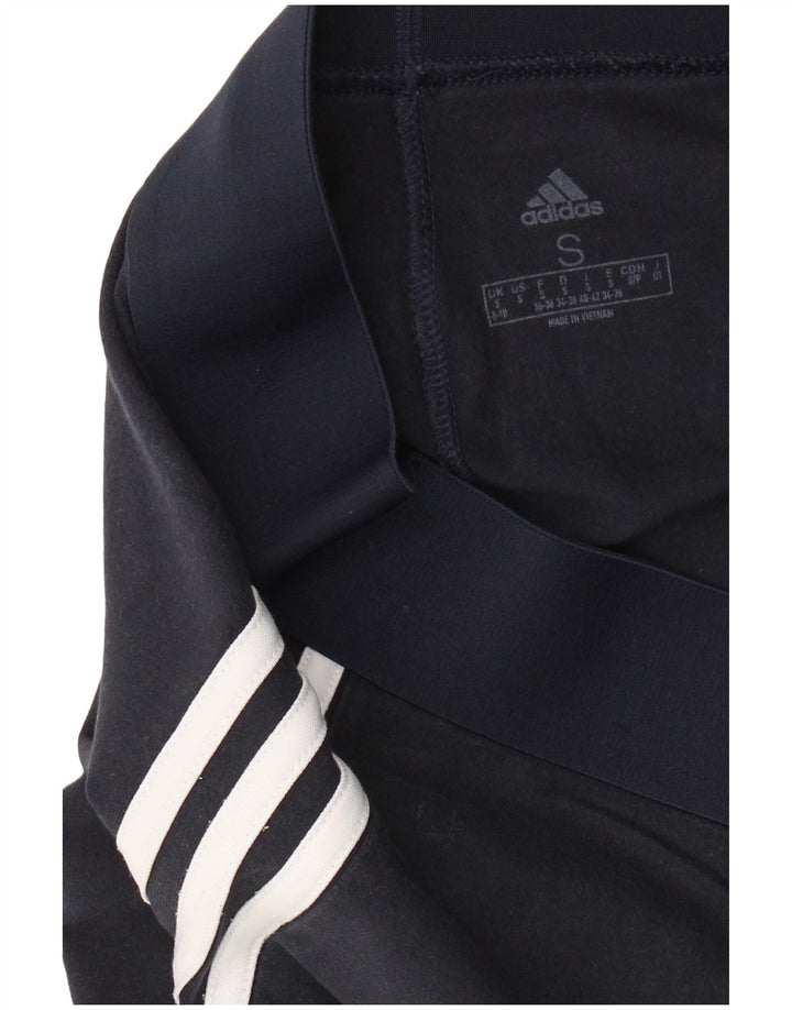 ADIDAS Womens Leggings UK 8/10 Pequeno Azul Marinho