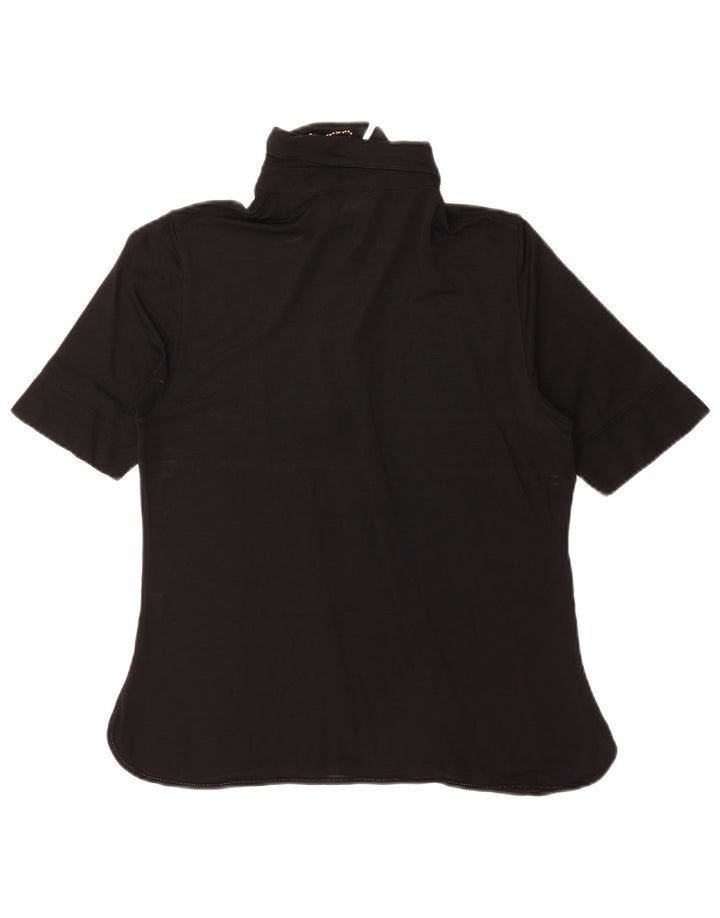 GATTINONI Womens Polo Shirt IT 48 XL Black Viscose