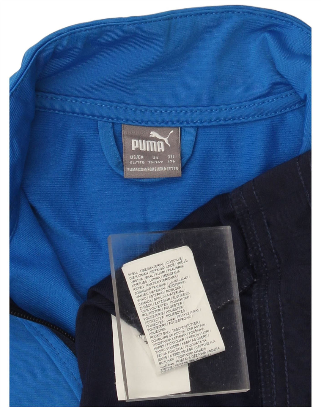 Jaqueta PUMA Meninos Treino Top 15-16 Anos Azul Marinho Colourblock Poliéster