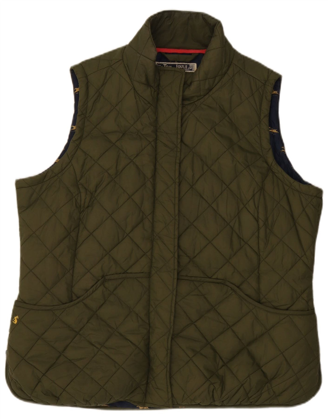 Gilet feminino acolchoado Joules UK 18 XL cáqui poliéster
