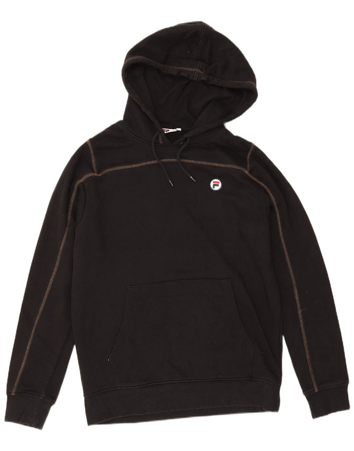Fila moletom com capuz masculino grande algodão preto