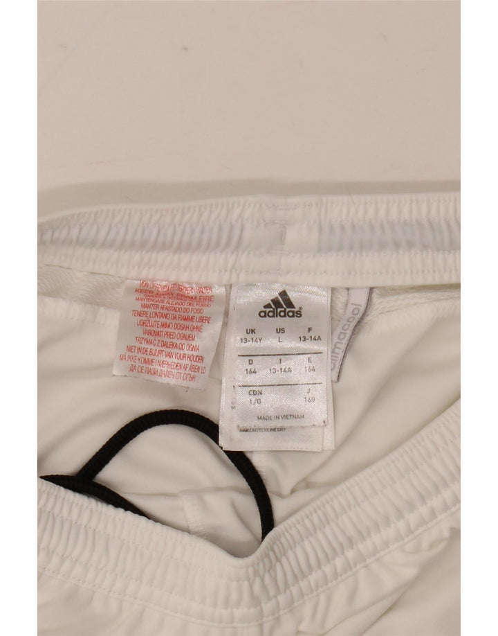 Shorts esportivos Adidas Boys Manchester United 13-14 anos branco poliéster
