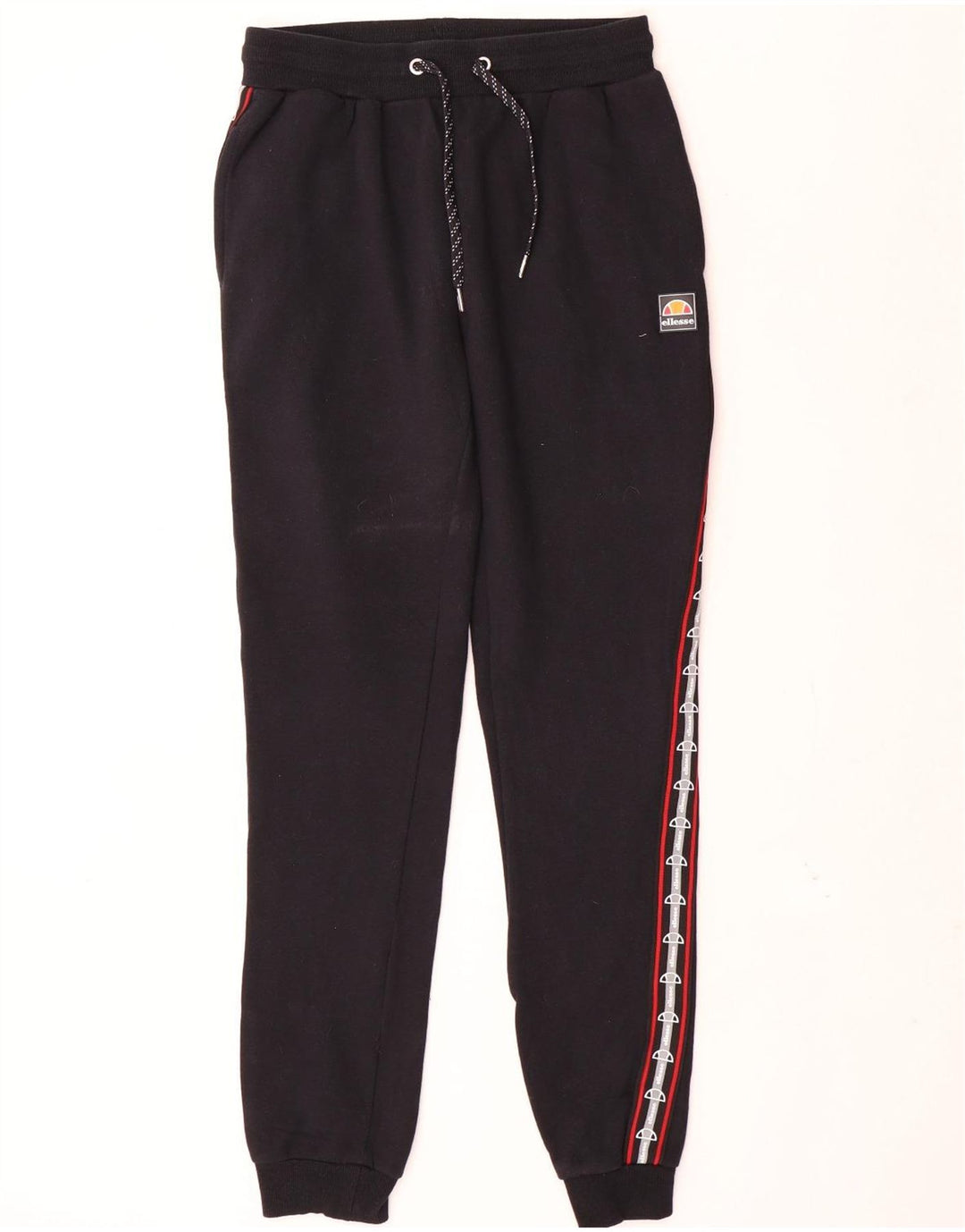 Calça esportiva masculina Ellesse com estampa gráfica, joggers de algodão preto médio
