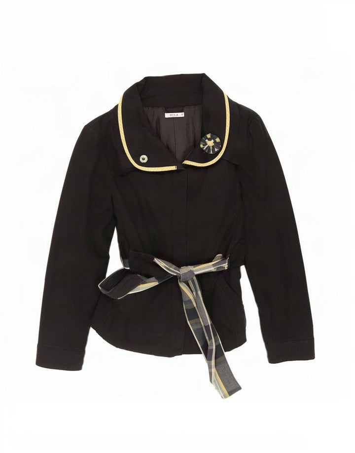 Sobretudo curto feminino Vila UK 10 pequeno algodão preto