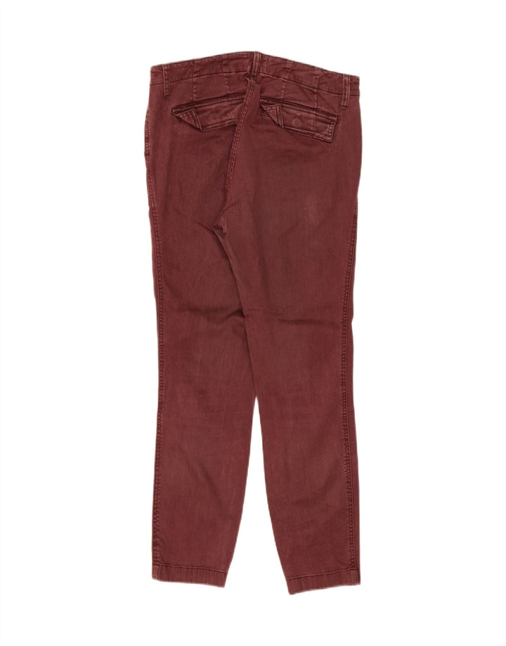 J. CREW Womens Slim Chino Trousers W28 L28 Burgundy Cotton Vintage J. Crew and Second-Hand J. Crew from Messina Hembry 