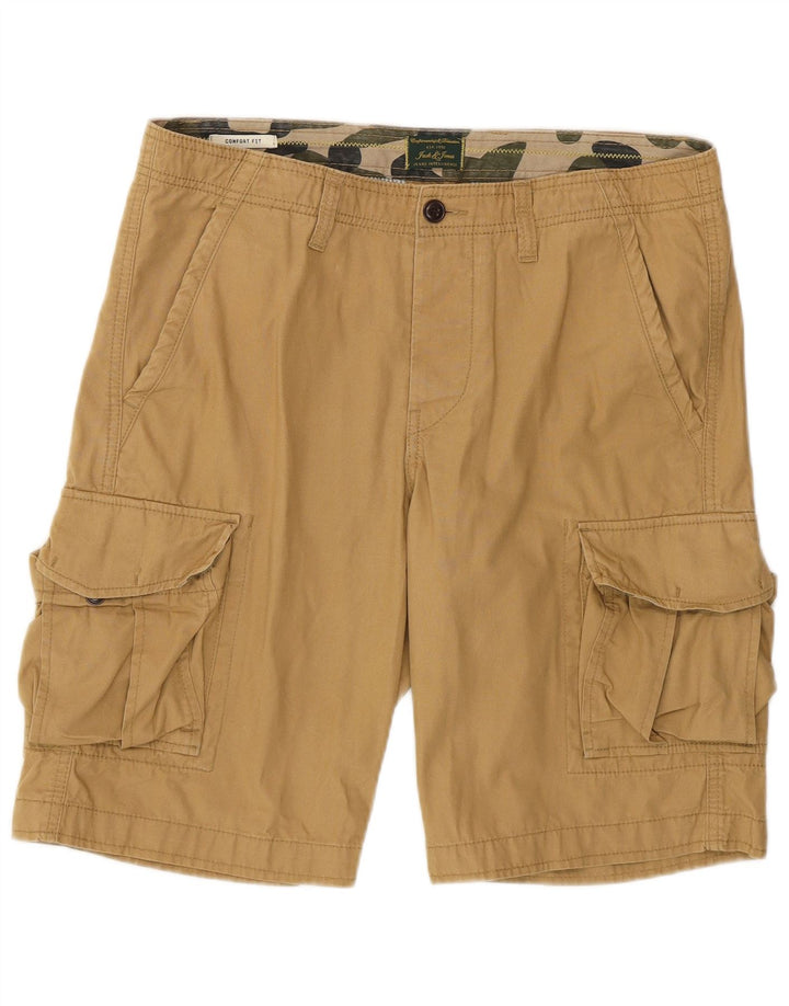 Shorts cargo masculino Jack & Jones Comfort Fit médio W32 algodão bege