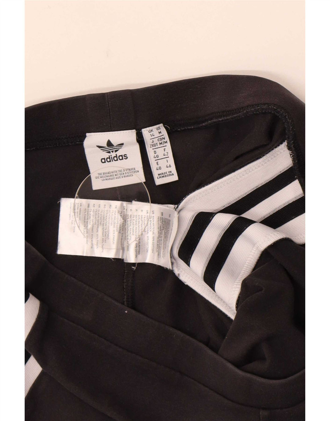 Leggings Adidas Feminino UK 14 Médio Algodão Preto