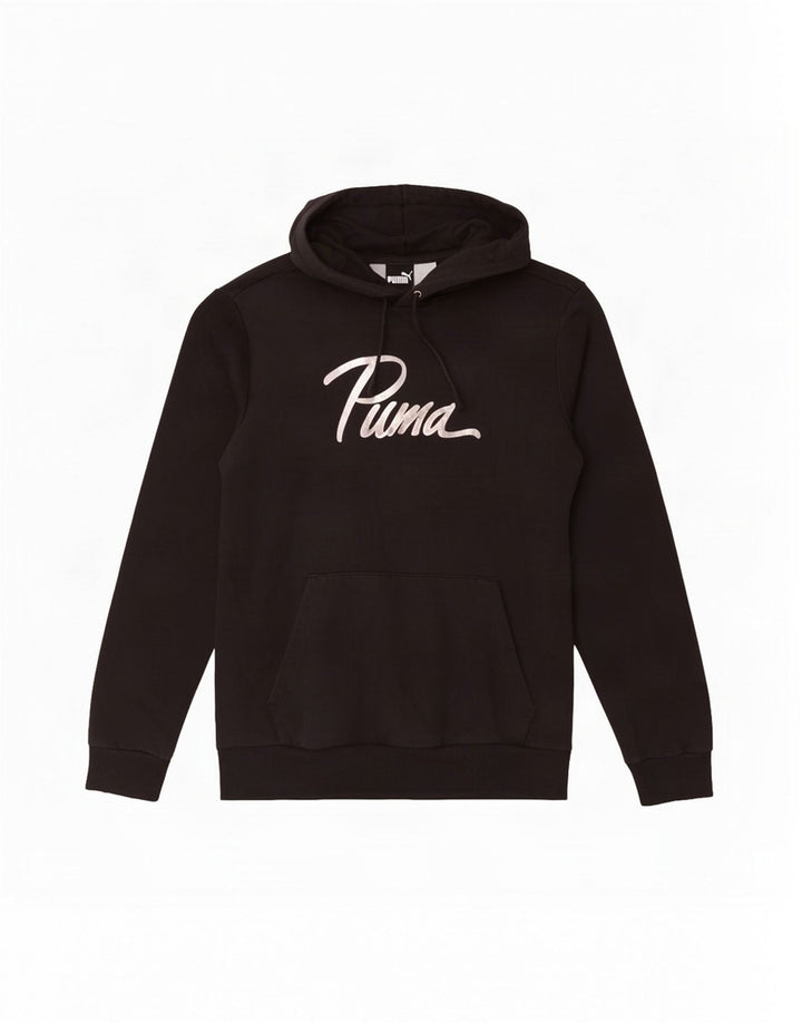 Puma masculino gráfico moletom com capuz médio preto