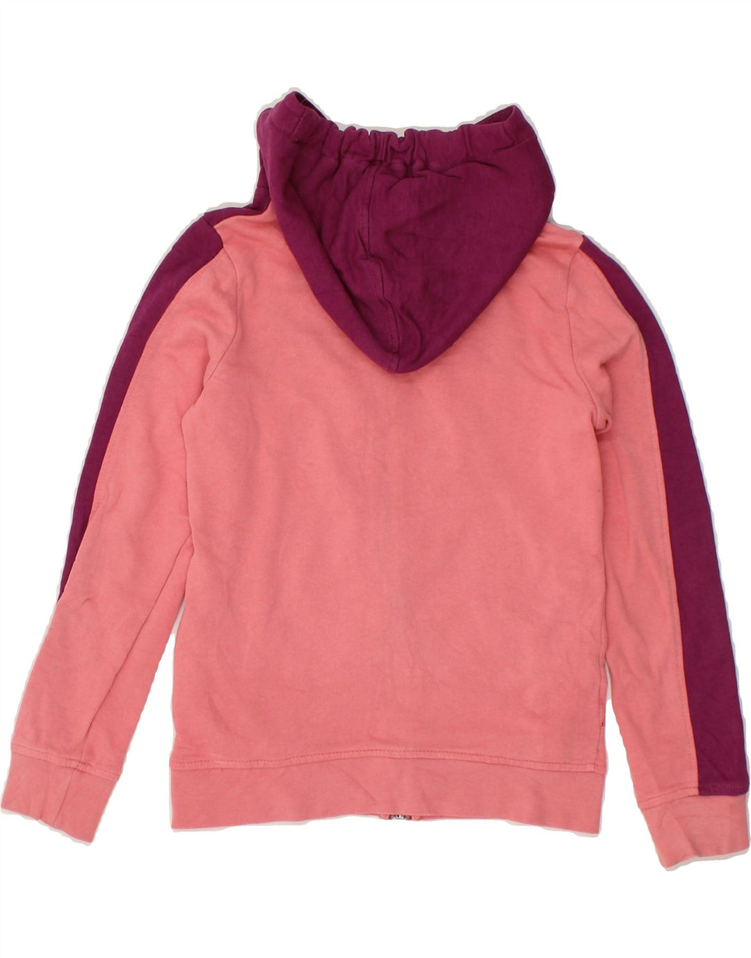 KAPPA Girls Zip Hoodie Sweater 9-10 Years Pink Colourblock Cotton Vintage Kappa and Second-Hand Kappa from Messina Hembry 