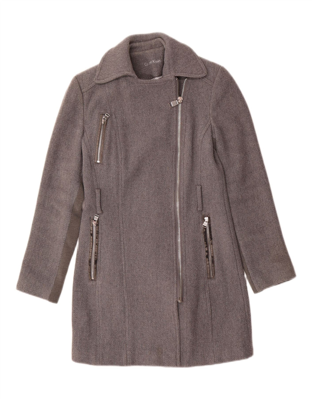 Sobretudo feminino Calvin Klein UK 10 pequeno lã cinza