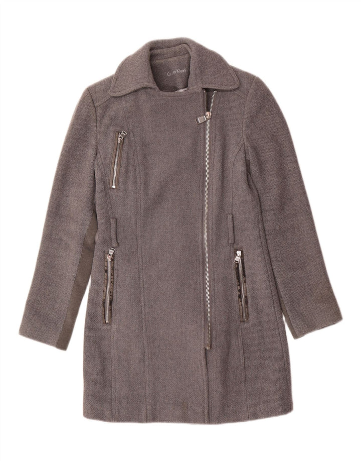 Sobretudo feminino Calvin Klein UK 10 pequeno lã cinza