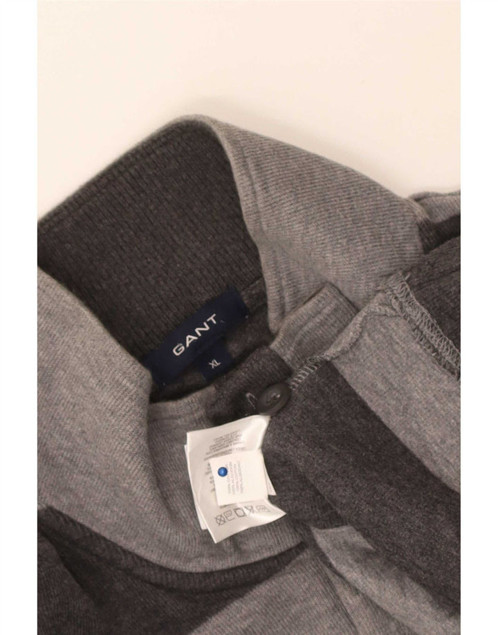 Suéter masculino Gant com gola redonda e algodão listrado cinza XL