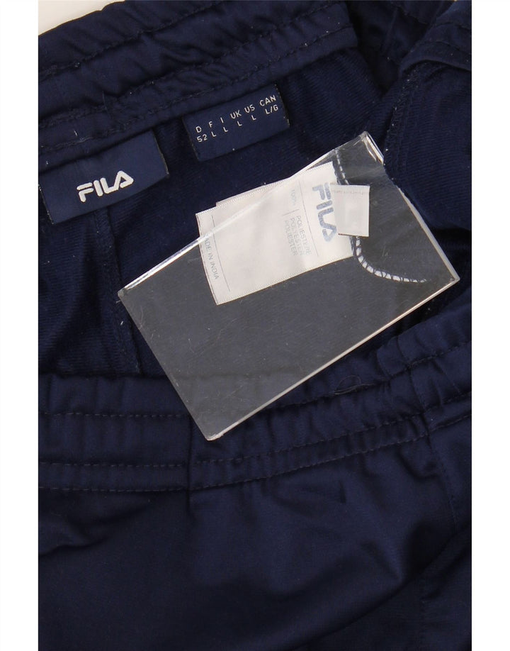 Calça de treino masculina Fila grande poliéster colorblock azul marinho