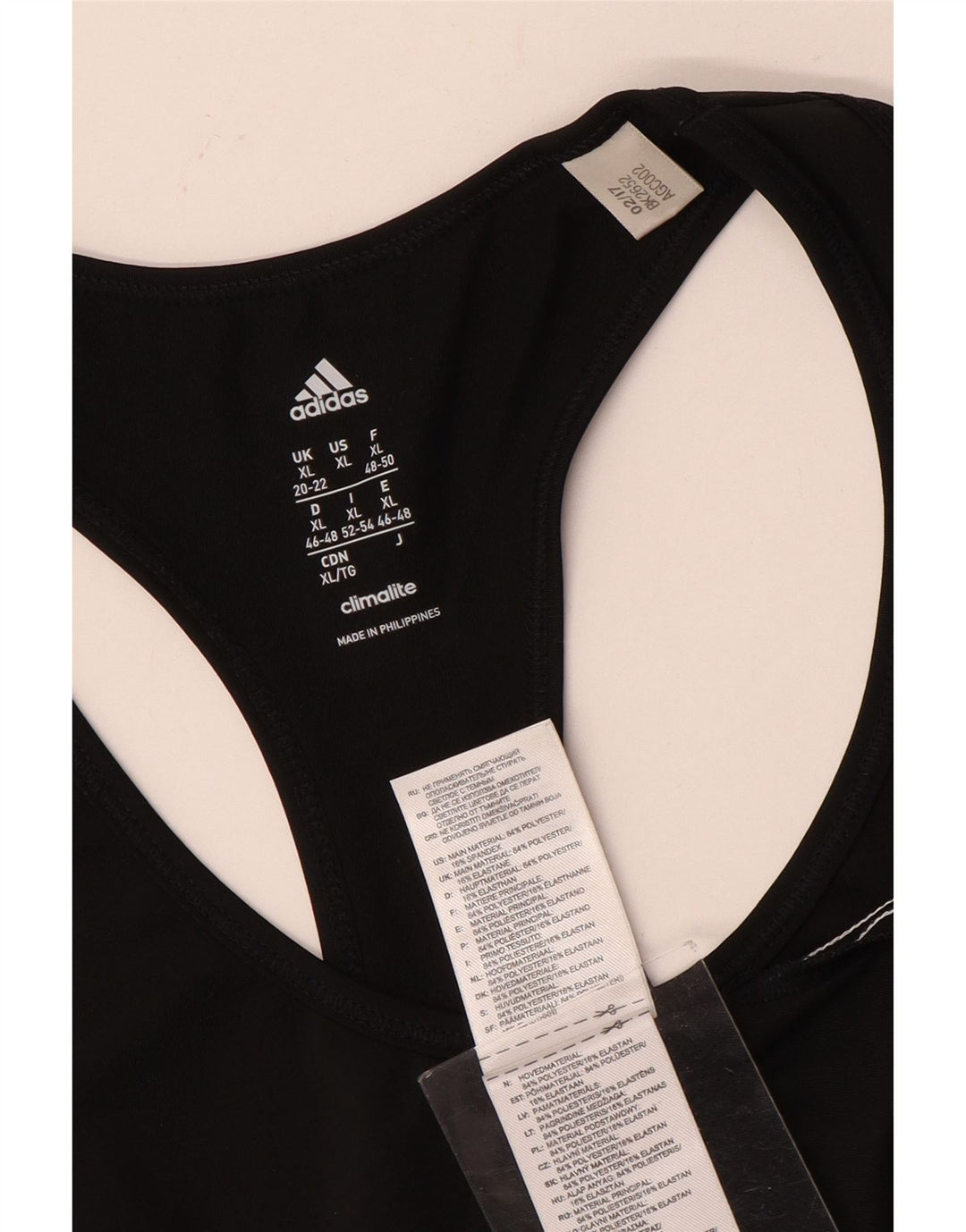 ADIDAS Womens Climalite Vest Top UK 20/22 XL Preto Poliéster