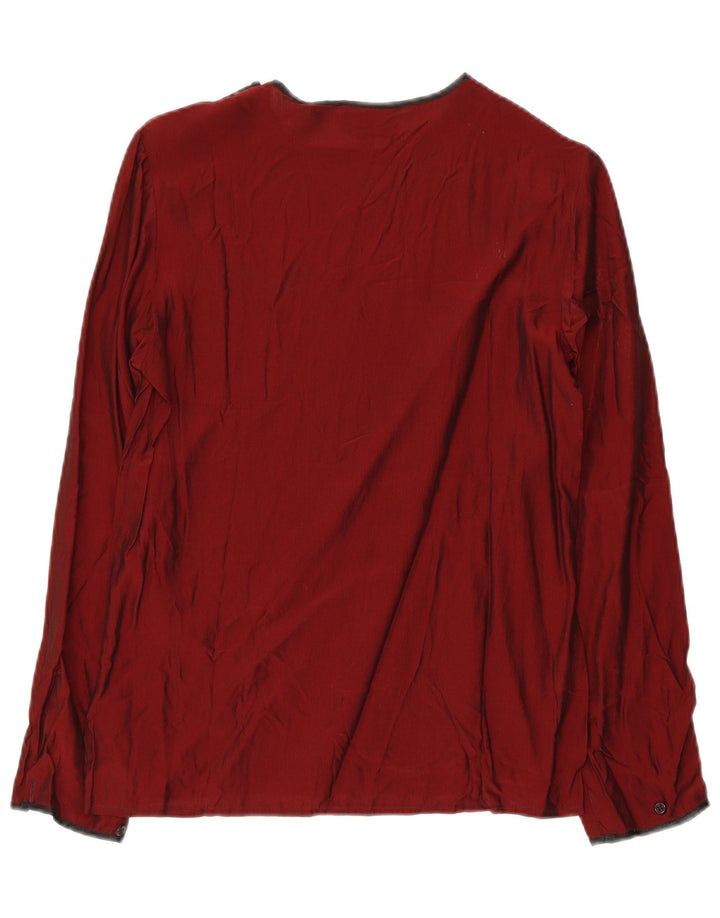 Blusa feminina vintage top IT 42 viscose média Borgonha