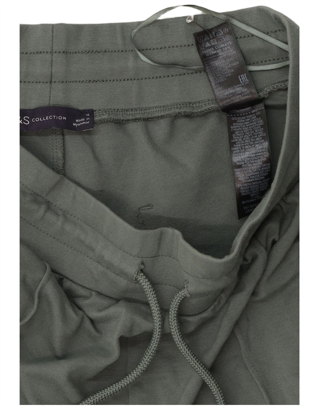 Calça de treino feminina Marks & Spencer Reino Unido 12 bloco colorido verde médio