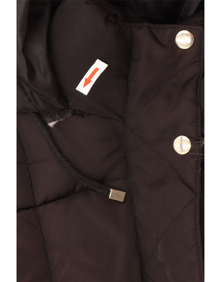 Jaqueta acolchoada grande com capuz feminina Topshop Reino Unido 8 poliéster preto pequeno