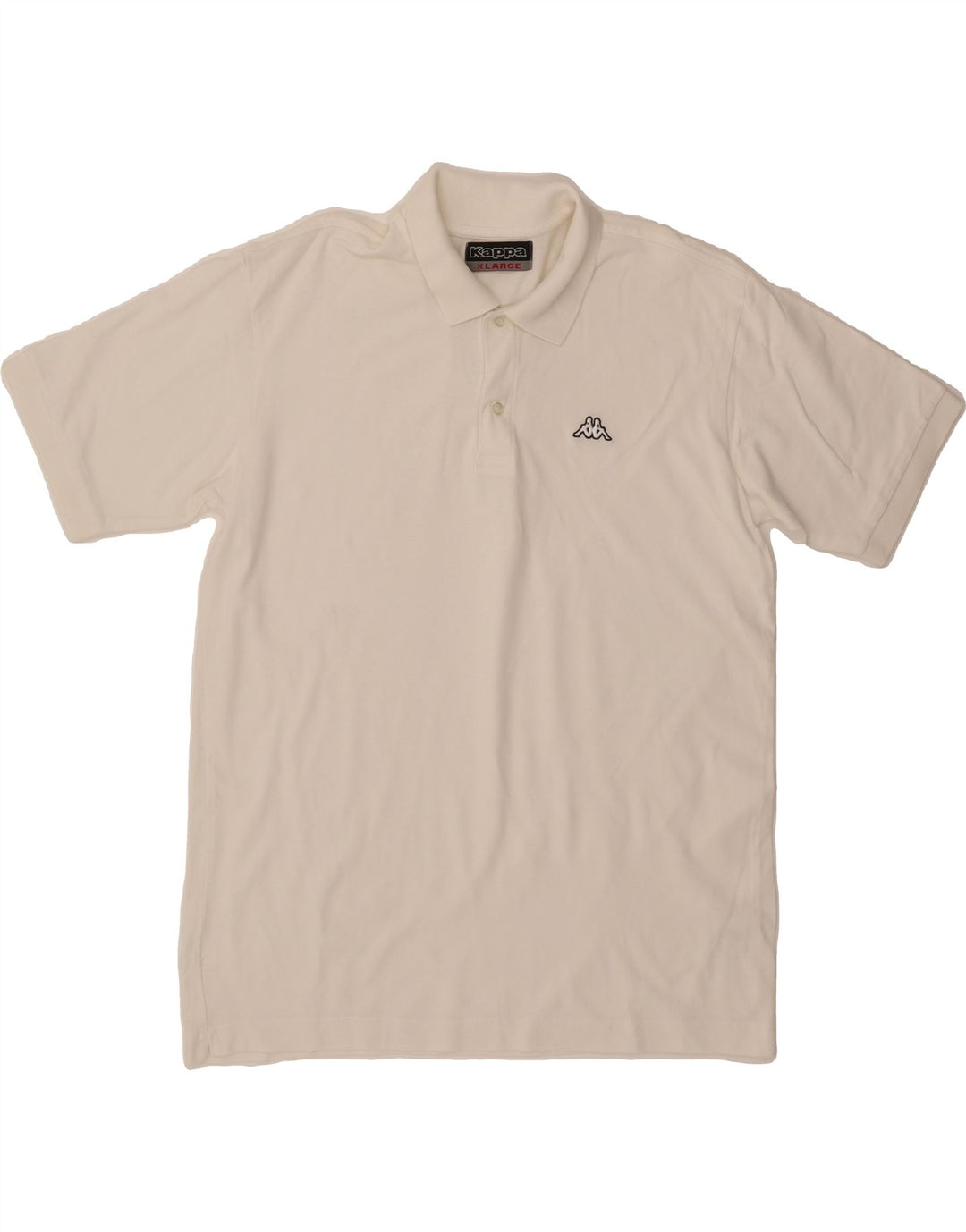 KAPPA Mens Polo Shirt XL White Cotton Vintage Kappa and Second-Hand Kappa from Messina Hembry 