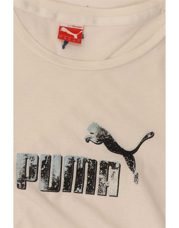 Puma Camiseta Feminina Graphic Top UK 14 Grande Branco