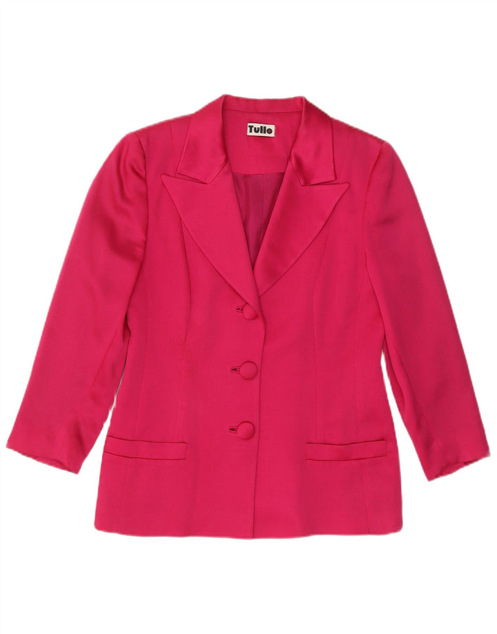 Jaqueta blazer feminina de 3 botões TULLO UE 38 lã rosa médio