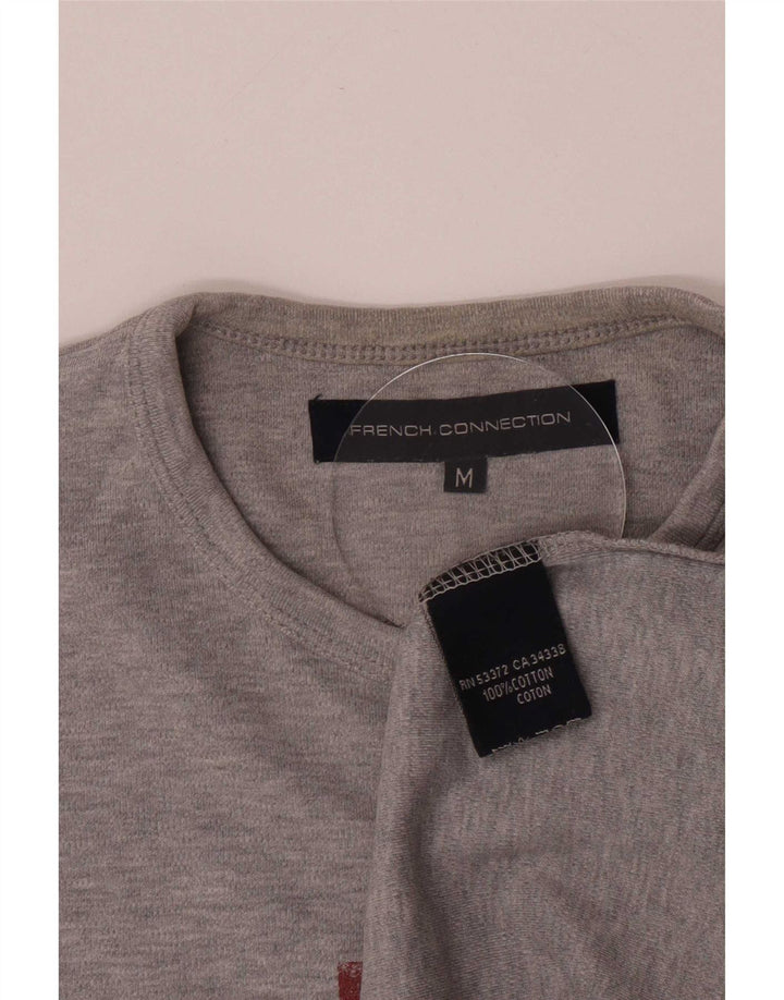 Camiseta gráfica masculina French Connection Top algodão cinza médio